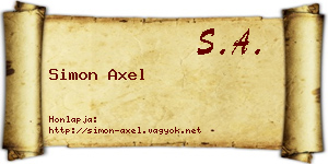 Simon Axel névjegykártya
